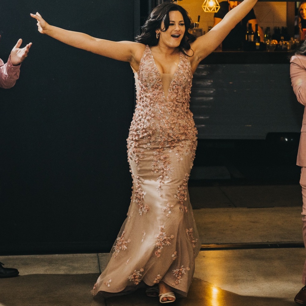 Pink Floral Wedding Gown from René the Label (Size 10) - Picture 14 of 15